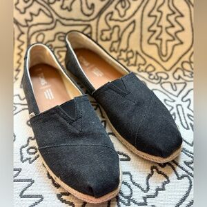Toms Charcoal Canvas Alpargata Espadrilles NWOT